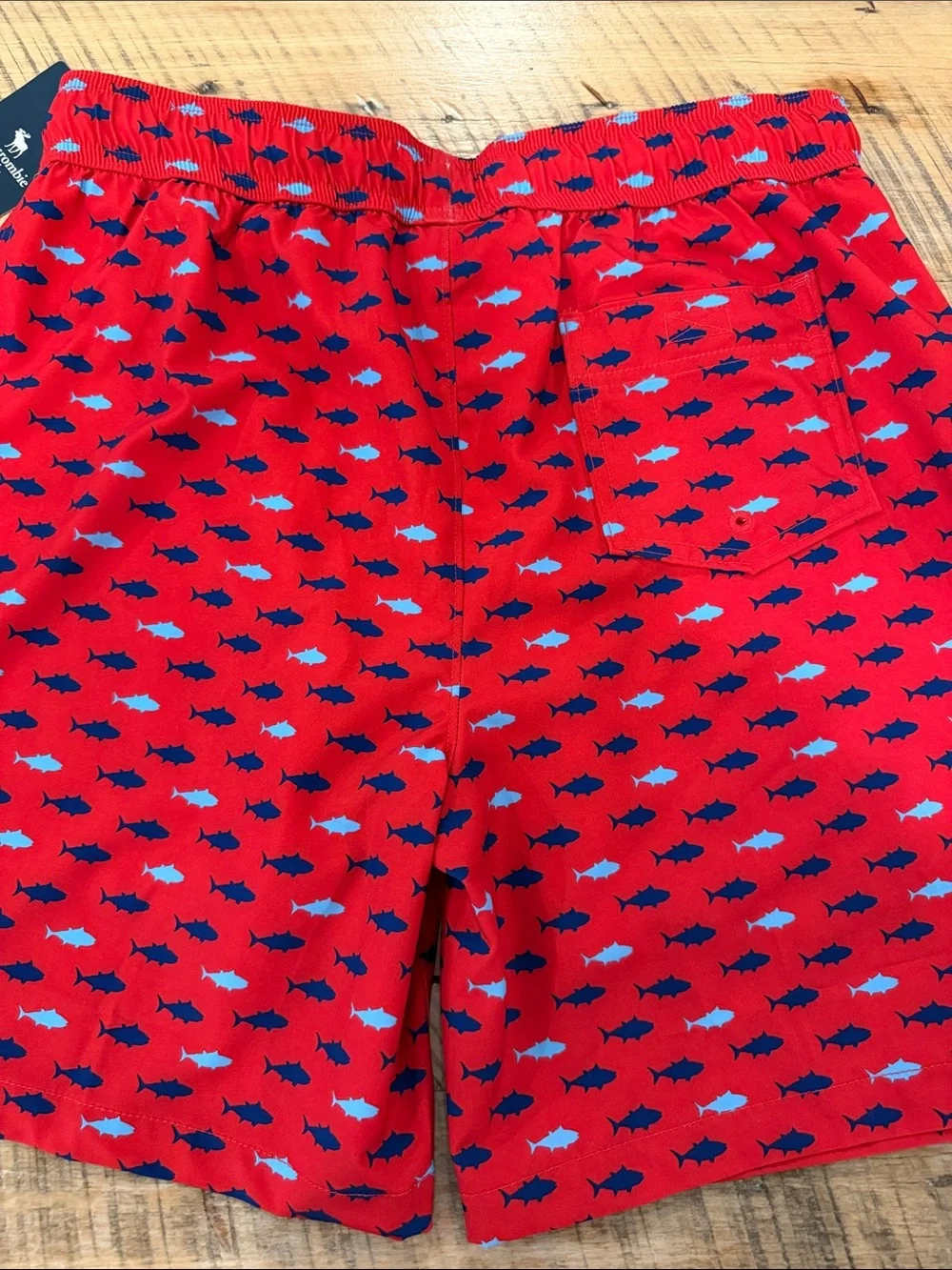 Abercrombie Kids Red Fish Print Swim Shorts